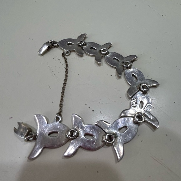 Taxco Mexico inlaid Malachite and Lapis Sterling Silver Bracelet. - Picture 7 of 9